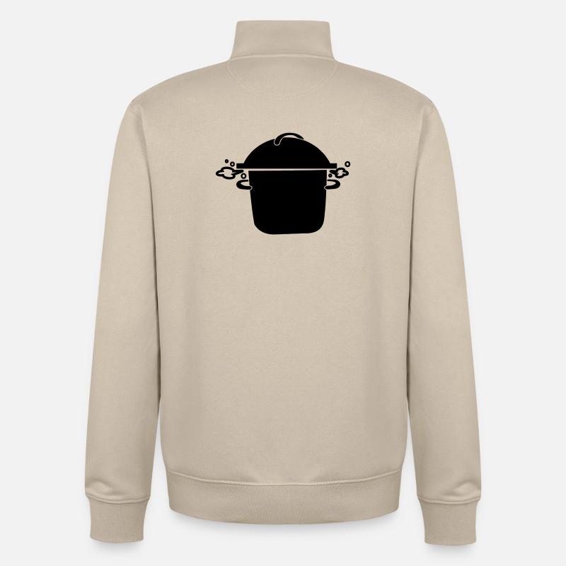 Poêle à soupe bouillante - Sweat zippé unisexe en coton bio Stanley/Stella - beige crème