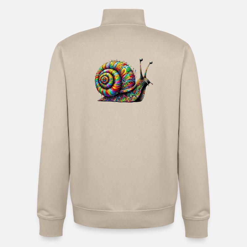 Escargot - Sweat zippé unisexe en coton bio Stanley/Stella - beige crème