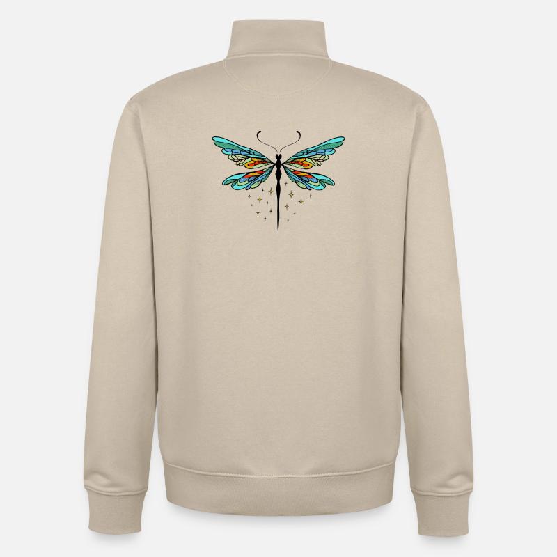 Libelle libellule - Sweat zippé unisexe en coton bio Stanley/Stella - beige crème