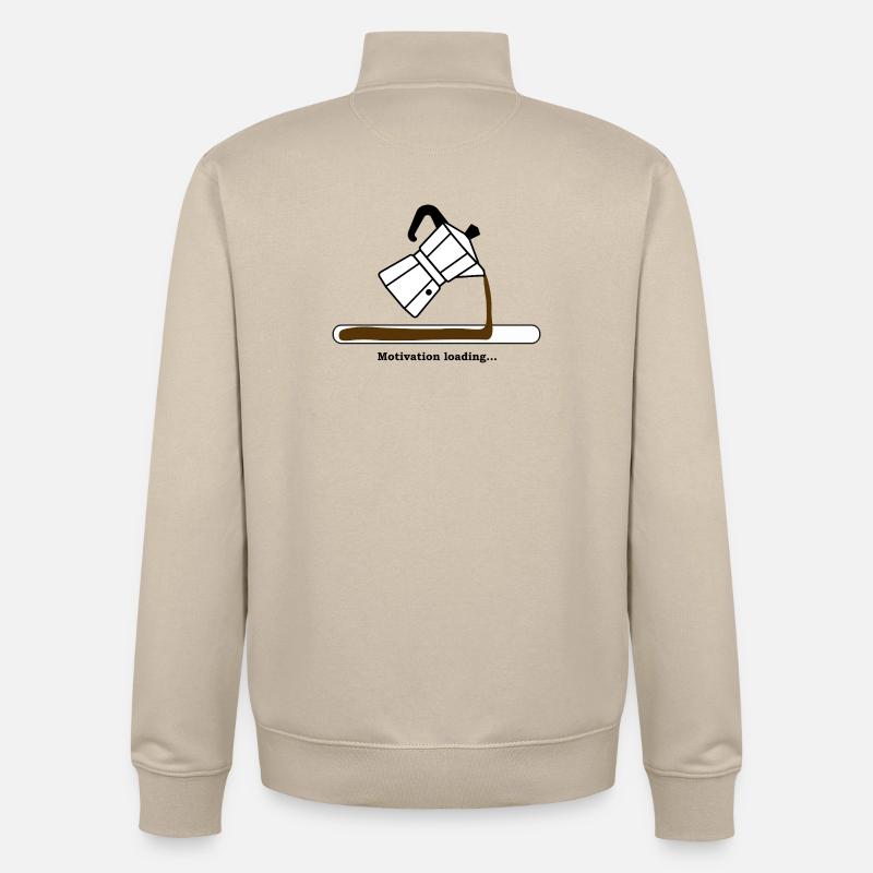 Motivation Loading with Coffee - Unisex Organic Zip Sweatshirt by Stanley/Stella - desert dust