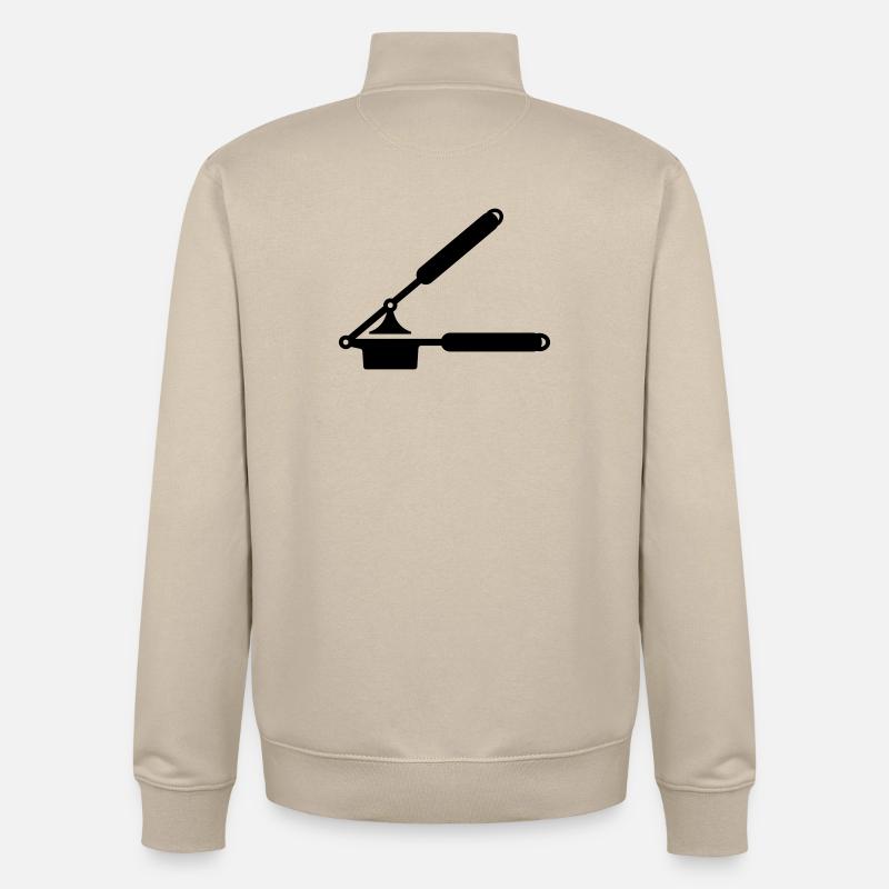 Knoblauch Presse oder Spätzle Presse - Unisex Organic Zip Sweatshirt von Stanley/Stella - Cremebeige