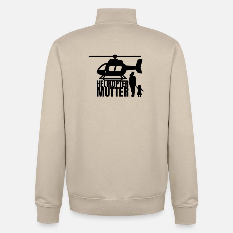 Helikopter Mutter Spruch Humor - Unisex Organic Zip Sweatshirt von Stanley/Stella - Cremebeige