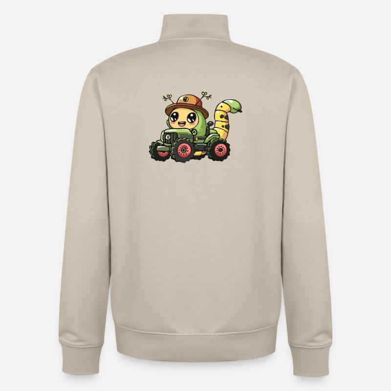 Éleveur de tracteurs à vers vers - Sweat zippé unisexe en coton bio Stanley/Stella - beige crème