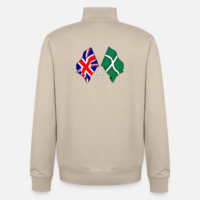 Devon & Great Britain Cross - Unisex Organic Zip Sweatshirt von Stanley/Stella - Cremebeige