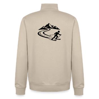 Piste de ski Mountains - Sweat zippé unisexe en coton bio Stanley/Stella - beige crème - Dos - AI Model Male 185 dark (185cm)