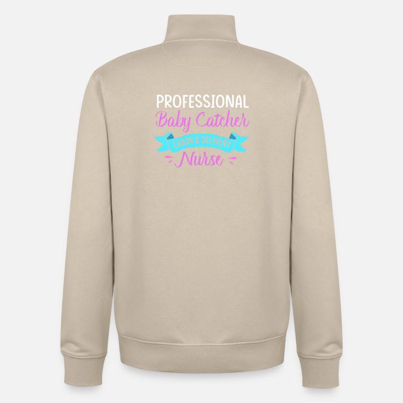Fødsel i jordemoderfaget - Stanley/Stella unisex sweatshirt med lynlås i økologisk - cremebeige
