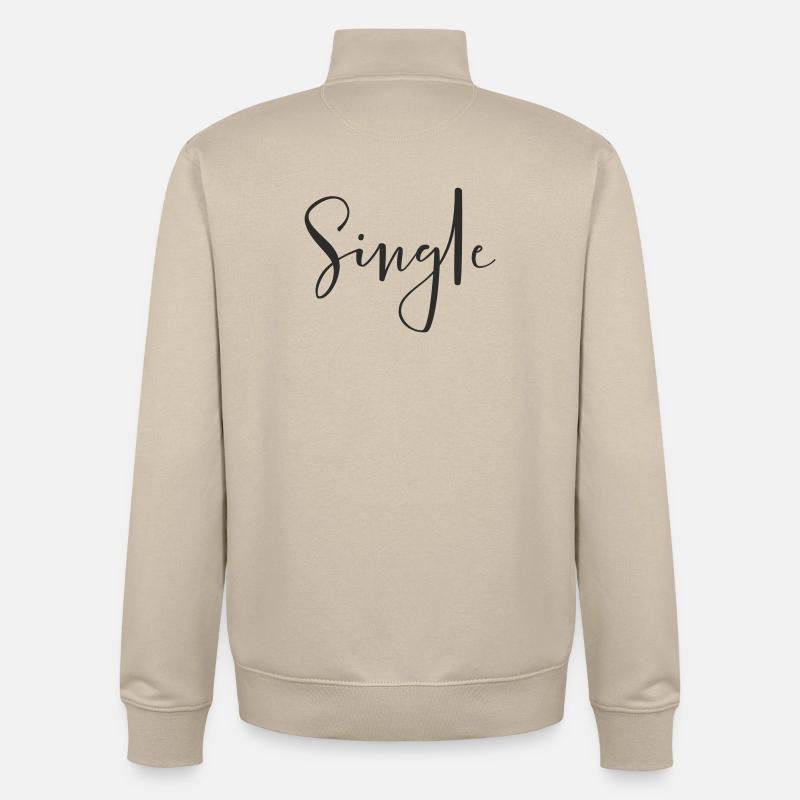 Single – Cooles Statement Textdesign - Unisex Organic Zip Sweatshirt von Stanley/Stella - Cremebeige