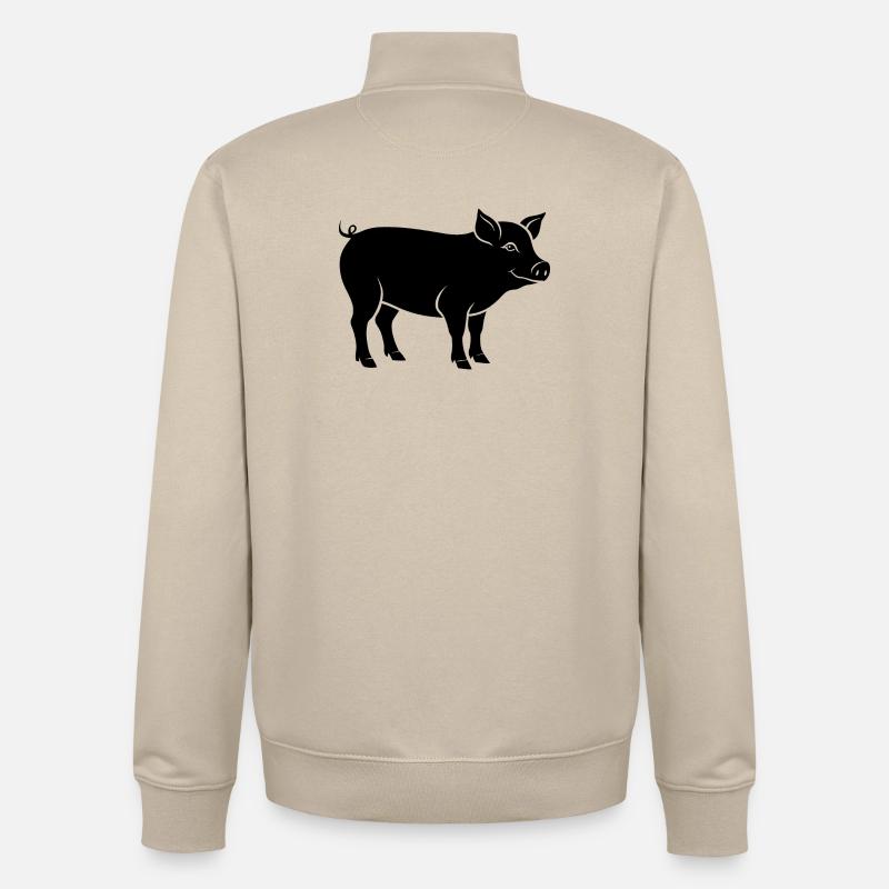 cochon - Sweat zippé unisexe en coton bio Stanley/Stella - beige crème