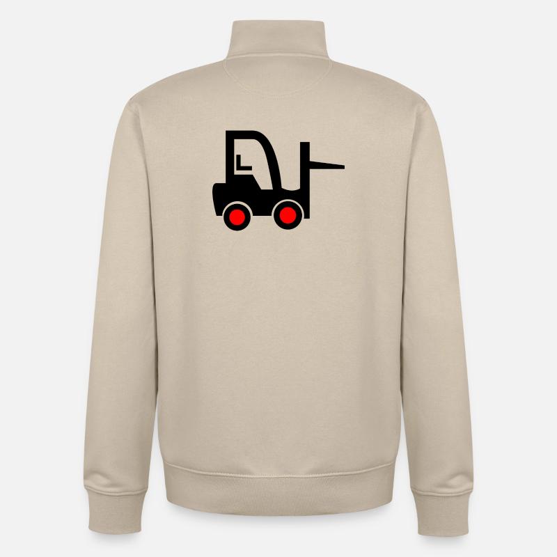 Chariot élévateur - Sweat zippé unisexe en coton bio Stanley/Stella - beige crème