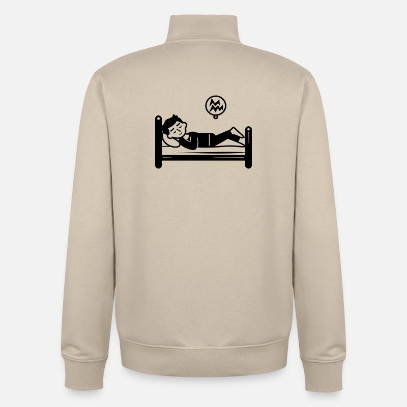Sleeping Bed - Unisex Organic Zip Sweatshirt by Stanley/Stella - desert dust
