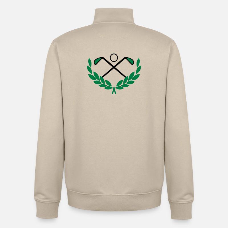 Golf Logo - Sweat zippé unisexe en coton bio Stanley/Stella - beige crème