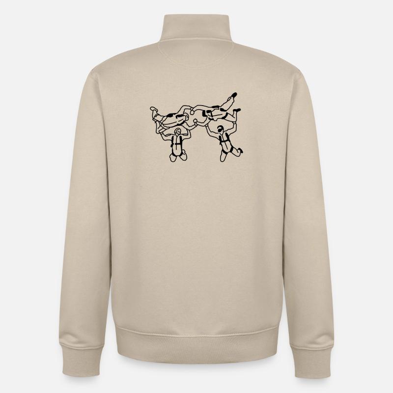 skydiving_2 - Sweat zippé unisexe en coton bio Stanley/Stella - beige crème