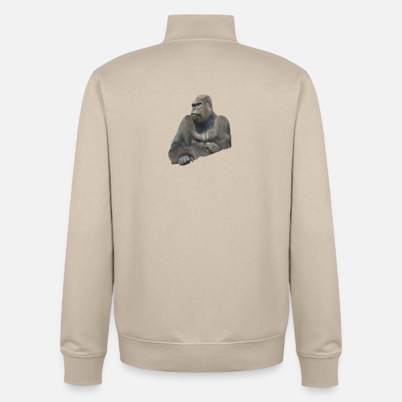 gorilla - Sweat zippé unisexe en coton bio Stanley/Stella - beige crème