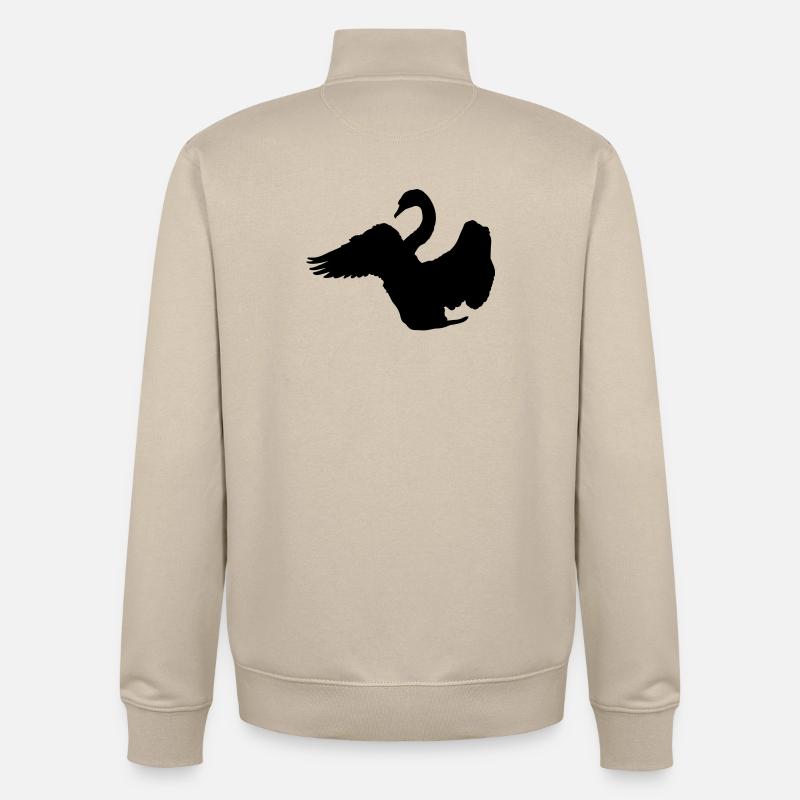 schwan_1 - Sweat zippé unisexe en coton bio Stanley/Stella - beige crème