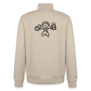 Volksfest Madl mit Bier und Breze - Unisex Organic Zip Sweatshirt von Stanley/Stella - Cremebeige - Hinten - AI Model Male 185 dark (185cm)