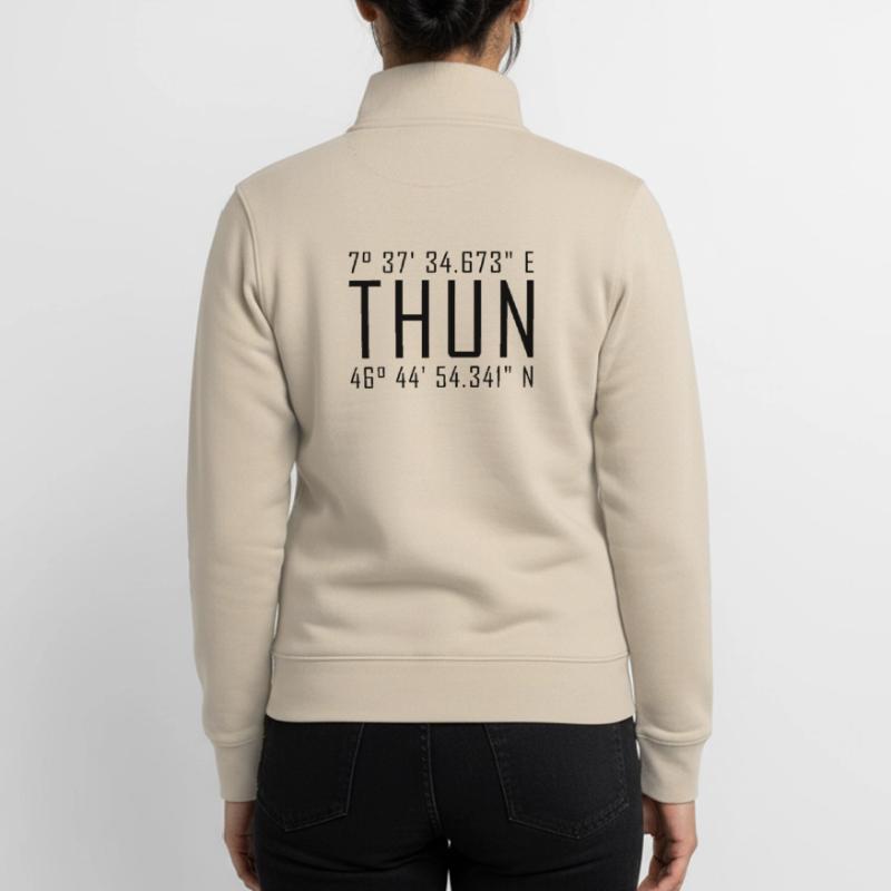 Thun Coordinates – Typography with Local Reference Besch Unisex Organic Zip Sweatshirt by Stanley/Stella