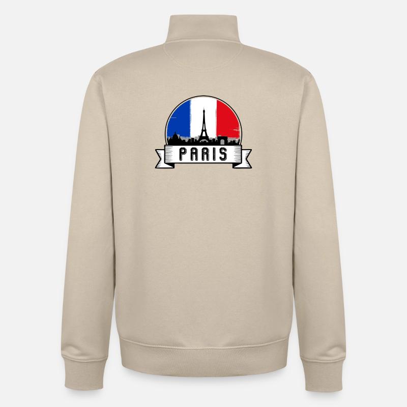 Emblem der Pariser Skyline - Unisex Organic Zip Sweatshirt von Stanley/Stella - Cremebeige