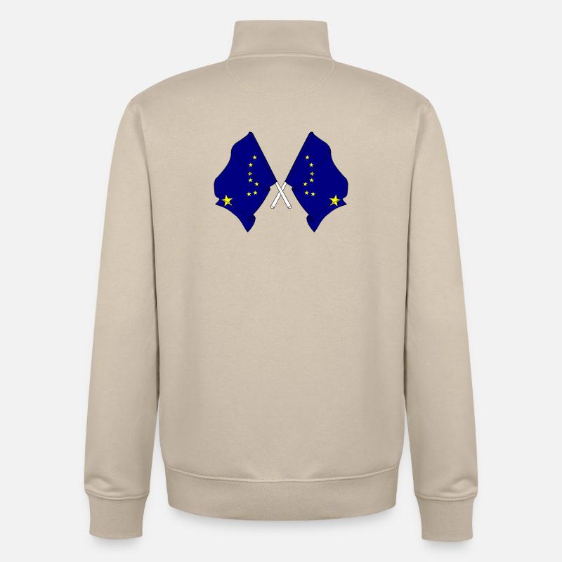 Deux drapeaux Alaska - Sweat zippé unisexe en coton bio Stanley/Stella - beige crème