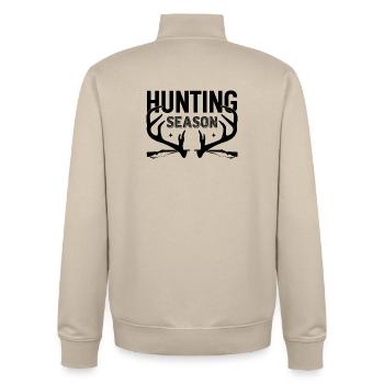 Hunting Season - Unisex Organic Zip Sweatshirt by Stanley/Stella - desert dust - Back - AI Model Male 185 dark (185cm)