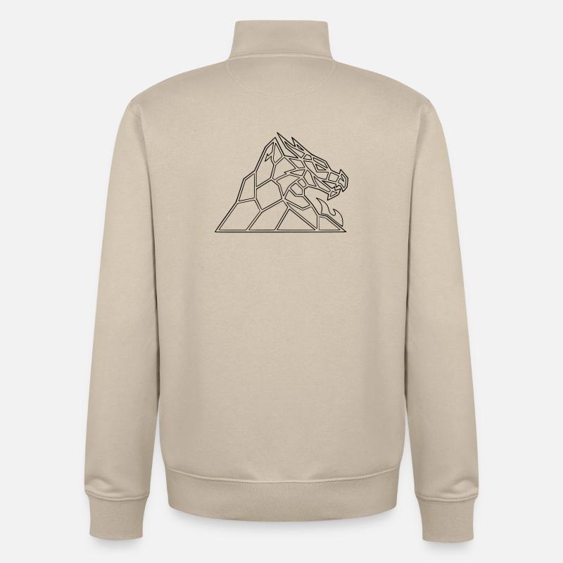 Drachenfels Geometric : Dragon Saga comme vecteur - Sweat zippé unisexe en coton bio Stanley/Stella - beige crème