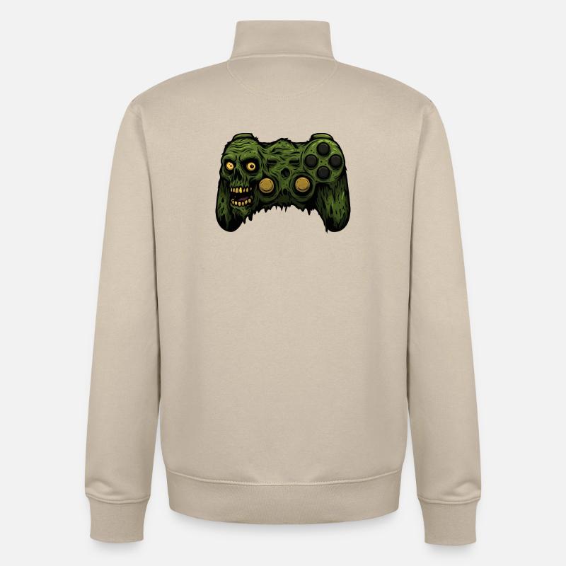 Zombie Controller Grunge Tee - Unisex Organic Zip Sweatshirt von Stanley/Stella - Cremebeige
