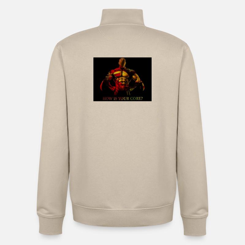 Question centrale : Explosion d’abdominaux audacieux - Sweat zippé unisexe en coton bio Stanley/Stella - beige crème