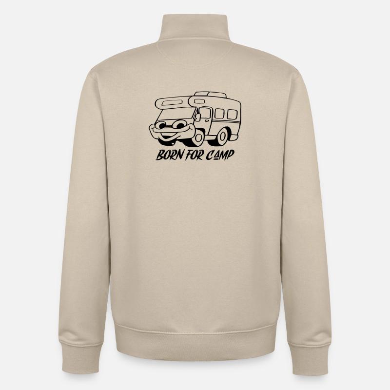 Born for Camp - Unisex Organic Zip Sweatshirt von Stanley/Stella - Cremebeige