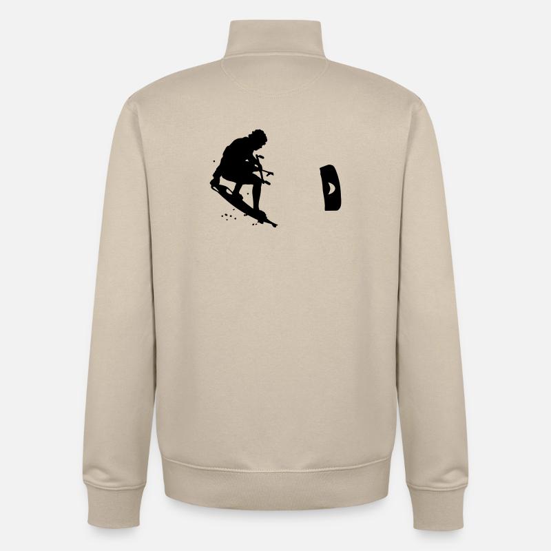 Kitesurf - Sweat zippé unisexe en coton bio Stanley/Stella - beige crème
