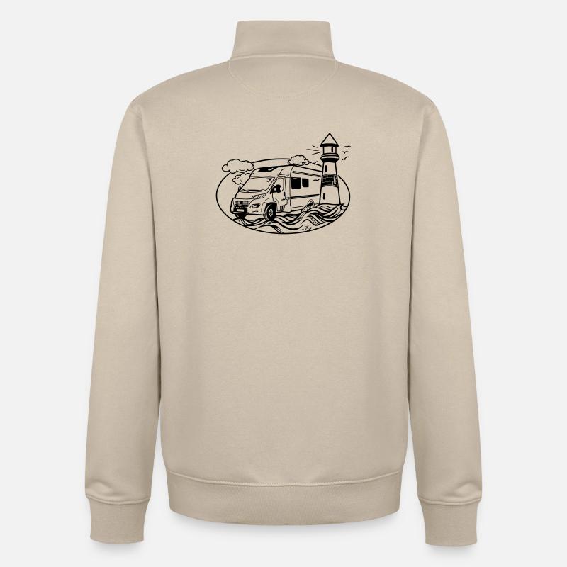 Wohnmobil am Meer  - Unisex Organic Zip Sweatshirt von Stanley/Stella - Cremebeige