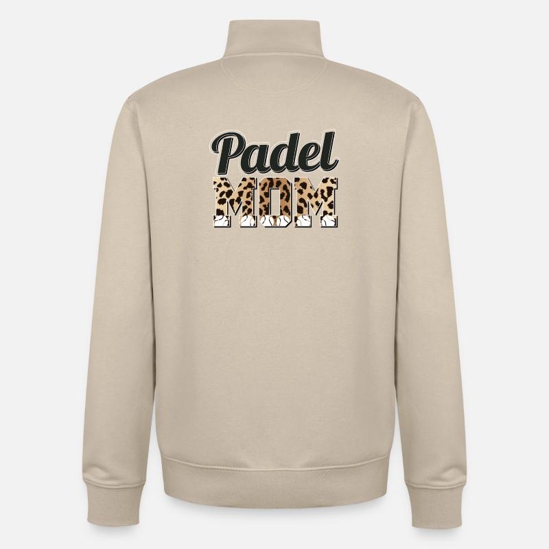 Léopard chandail Padel Mom - Sweat zippé unisexe en coton bio Stanley/Stella - beige crème