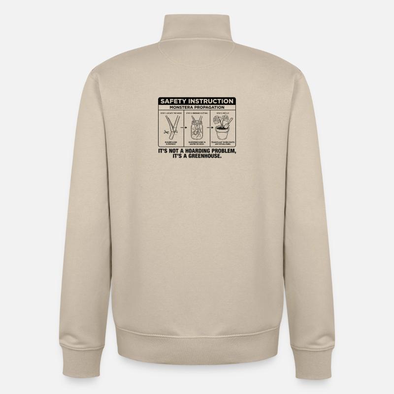 Guide de propagation de la monstera : c’est une serre, pas - Sweat zippé unisexe en coton bio Stanley/Stella - beige crème