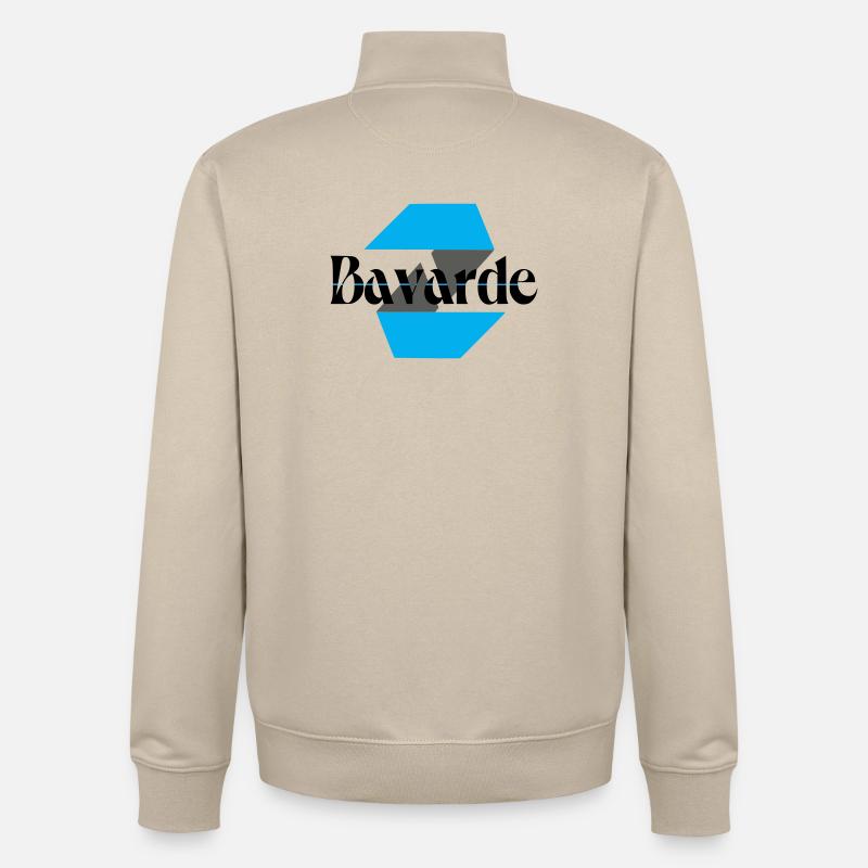 Logo bavarde - Sweat zippé unisexe en coton bio Stanley/Stella - beige crème