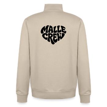Malle Crew - Unisex Organic Zip Sweatshirt by Stanley/Stella - desert dust - Back - AI Model Male 185 dark (185cm)