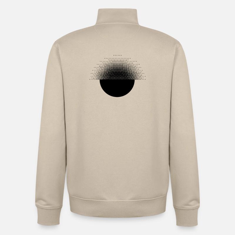 Bitmap-Design von geometrischem und pixeligem Sunburst - Unisex Organic Zip Sweatshirt von Stanley/Stella - Cremebeige