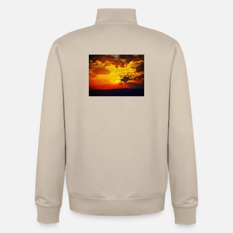 Sonnenuntergangsfeuerstrahlen - Unisex Organic Zip Sweatshirt von Stanley/Stella - Cremebeige