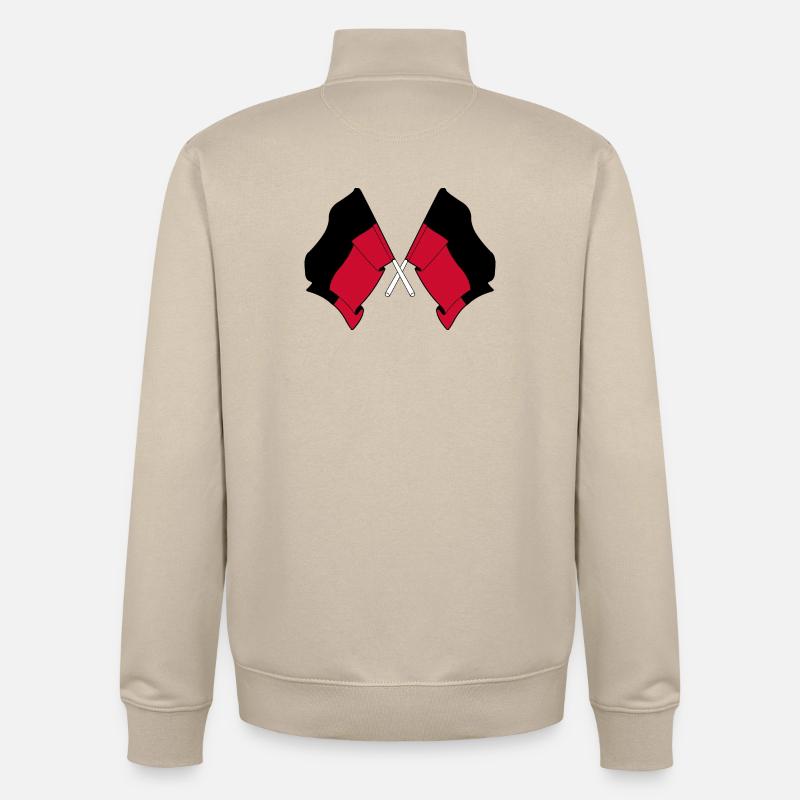 Drapeaux croisés de Nimègue - Sweat zippé unisexe en coton bio Stanley/Stella - beige crème
