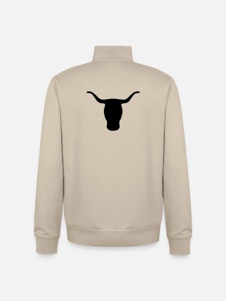 Bull's Head - Unisex Organic Zip Sweatshirt by Stanley/Stella - desert dust