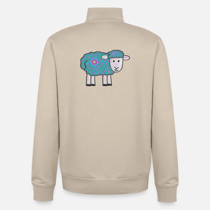 Spiralfarbenes Schäfchen Muster - Unisex Organic Zip Sweatshirt von Stanley/Stella - Cremebeige