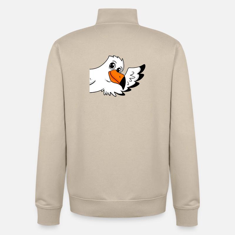 Seagull greeting greeting - Unisex Organic Zip Sweatshirt by Stanley/Stella - desert dust