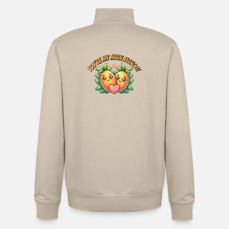 Design tropical avec des mangues sucrées - Sweat zippé unisexe en coton bio Stanley/Stella - beige crème