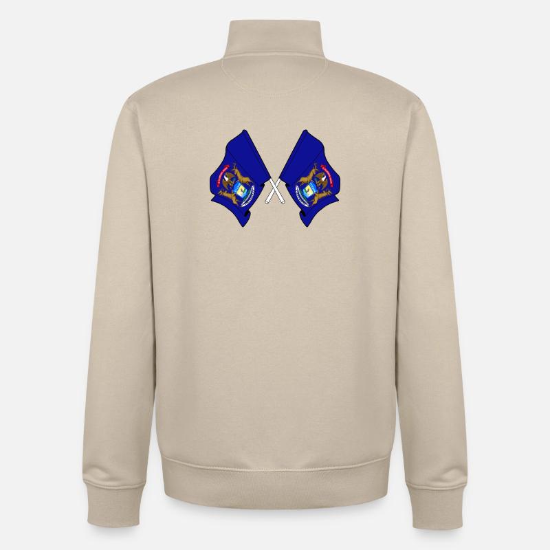 Deux drapeaux ont traversé le Michigan - Sweat zippé unisexe en coton bio Stanley/Stella - beige crème