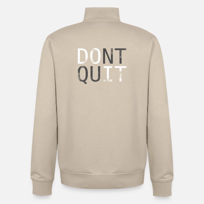 N’arrêtez pas de parler de motivation - Sweat zippé unisexe en coton bio Stanley/Stella - beige crème