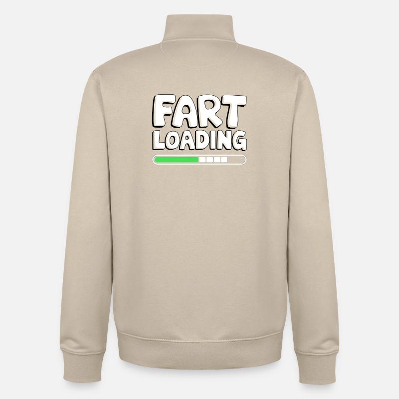 Fart Loading Progress Bar - Unisex Organic Zip Sweatshirt by Stanley/Stella - desert dust
