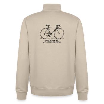 Bike - Unisex Organic Zip Sweatshirt by Stanley/Stella - desert dust - Back - AI Model Male 185 dark (185cm)