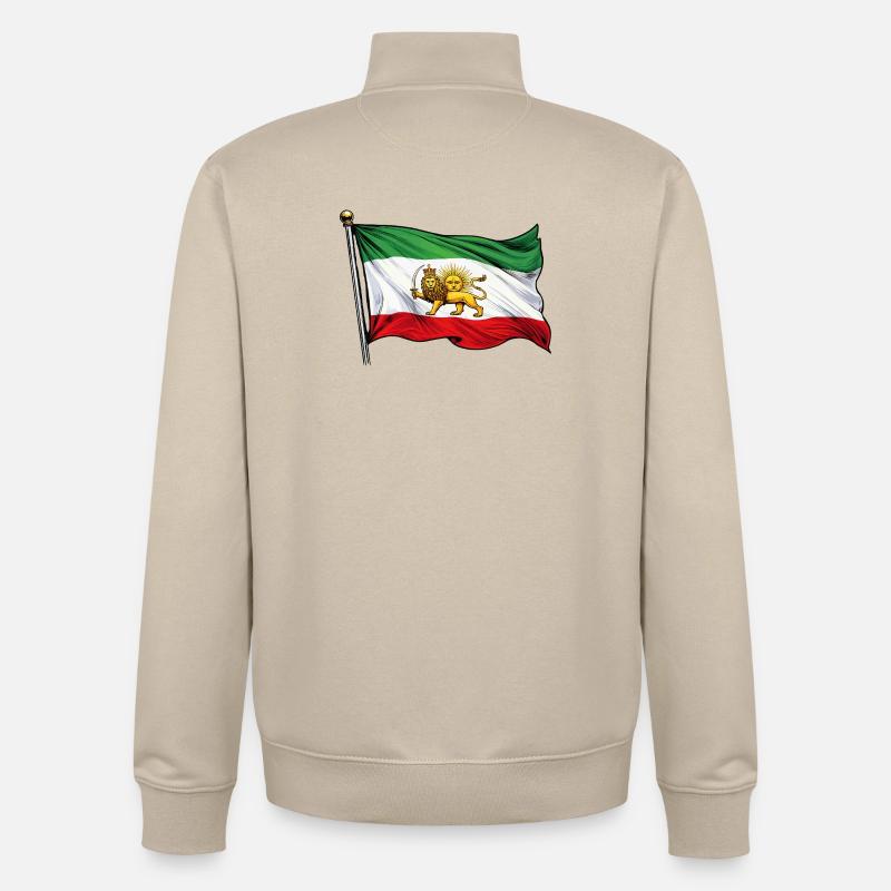 Drapeau perse - Sweat zippé unisexe en coton bio Stanley/Stella - beige crème