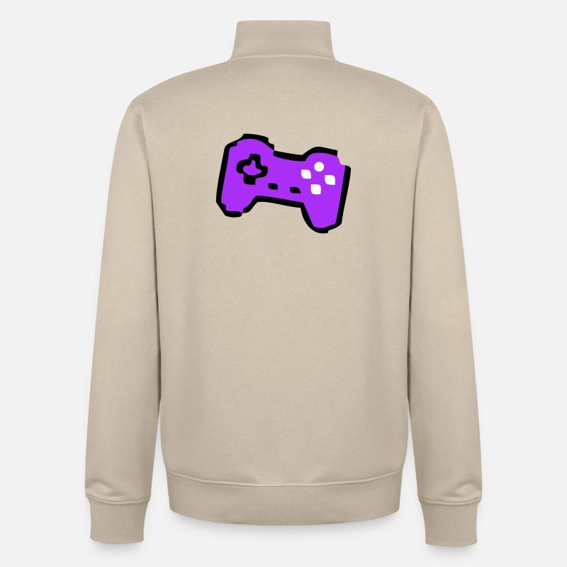 Joueur de manette rétro bizarre - Sweat zippé unisexe en coton bio Stanley/Stella - beige crème