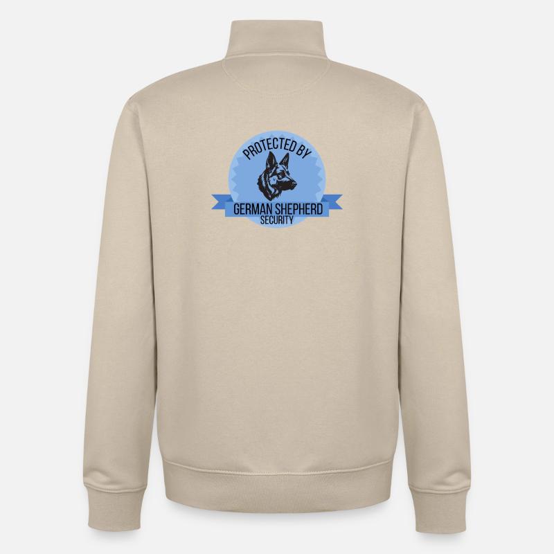 Protected By German Shepherd Security - Unisex Organic Zip Sweatshirt by Stanley/Stella - desert dust