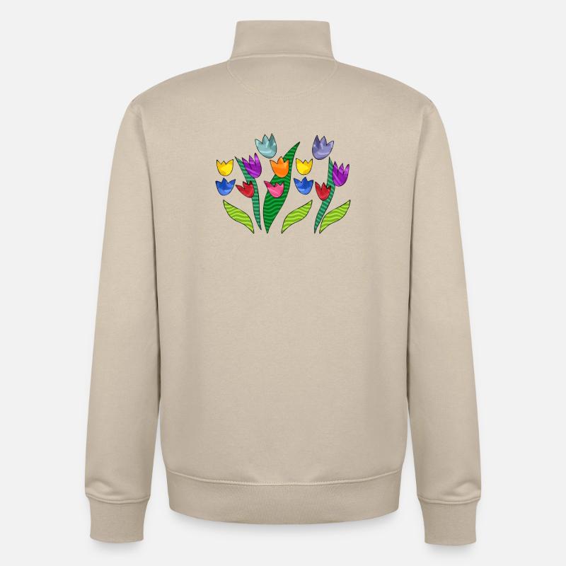 Blumen - Unisex Organic Zip Sweatshirt von Stanley/Stella - Cremebeige