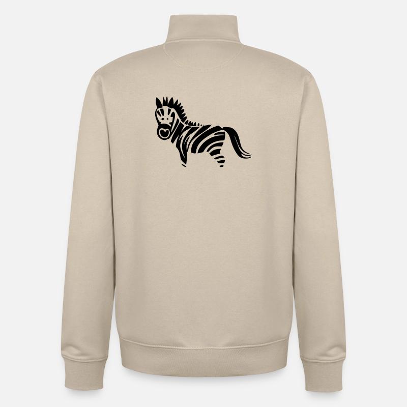 Zebra - Sweat zippé unisexe en coton bio Stanley/Stella - beige crème