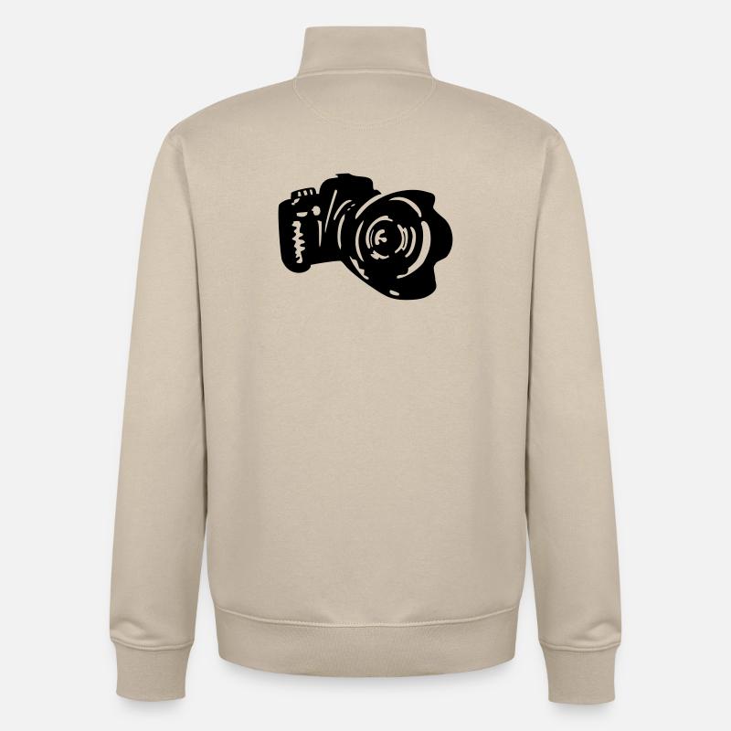 caméra - Sweat zippé unisexe en coton bio Stanley/Stella - beige crème